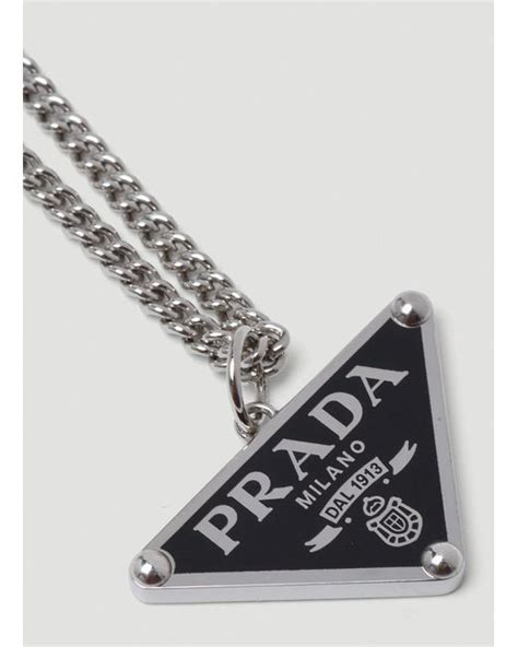 prada logo necklace